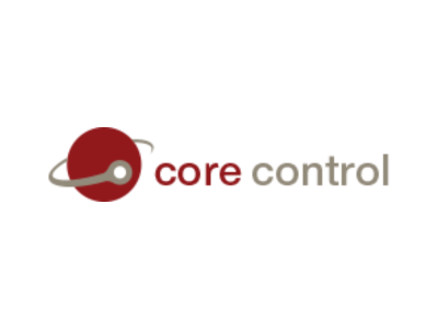 Core Control logo featuring a red circle with a gray orbit ring and the text 'core control'.