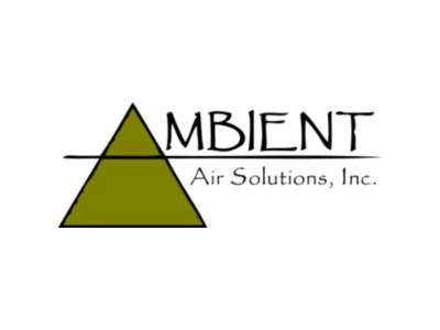 Ambient Air Solutions, Inc. logo with an olive triangle and the word AMBIENT over a horizontal line, followed by 'Air Solutions, Inc.' text.