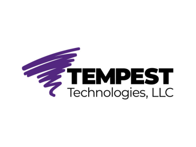 Tempest Technologies, LLC logo with a purple tornado-like swirl to the left of the bold 'TEMPEST' and 'Technologies, LLC' text.