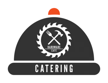 rs=w_370cg_truem - Helena Area Chamber of Commerce Logo for Hardware Cafe Catering: circular saw blade with a crossed fork and hammer, plus the word CATERING on a black service hat.",